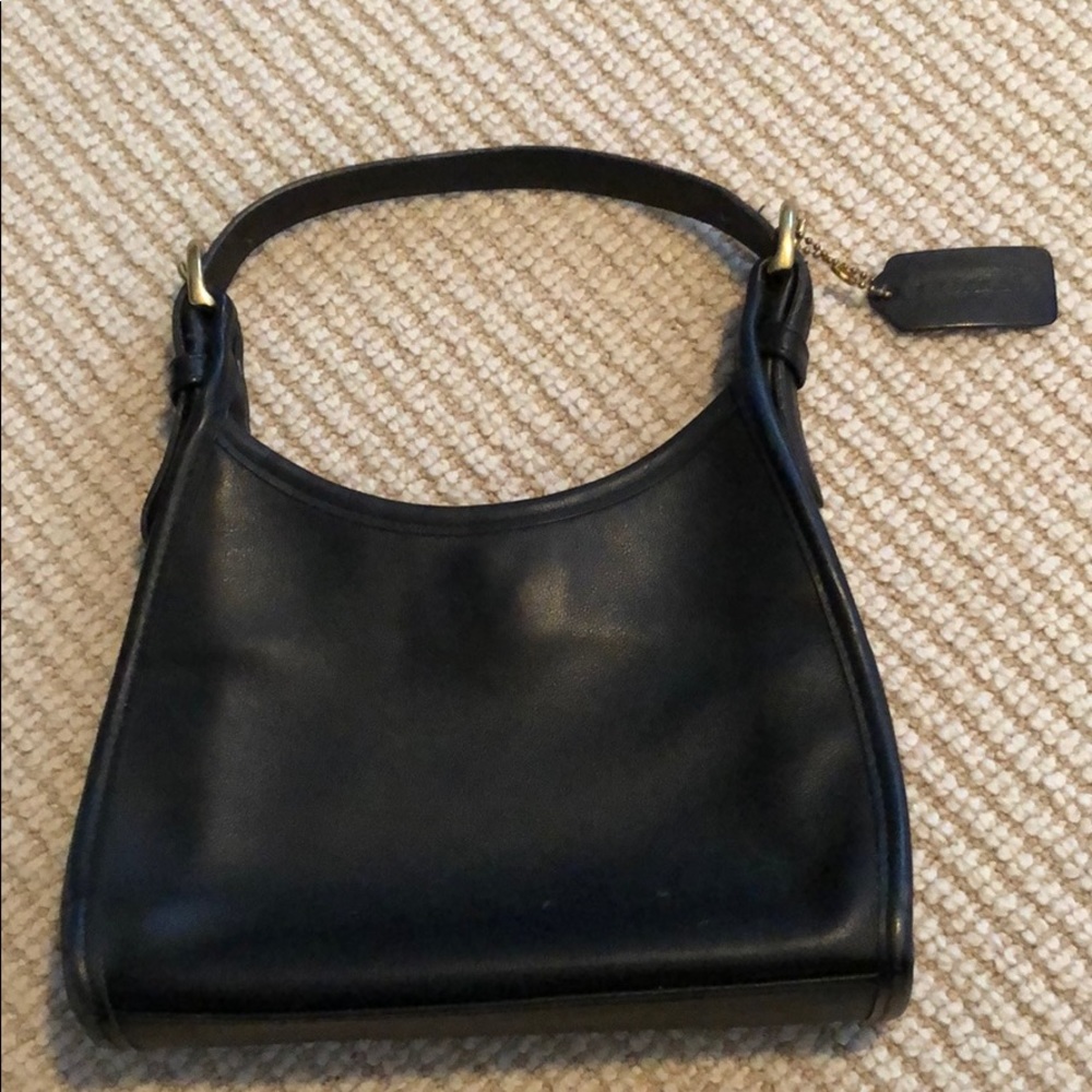 Authentic coach black leather handbag purse
